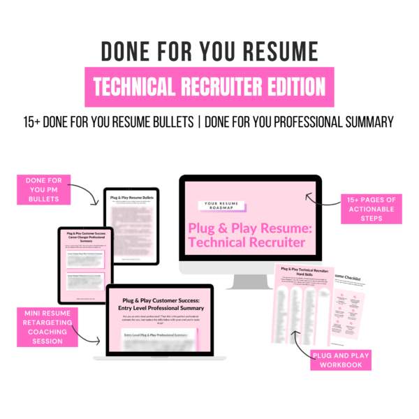 Technical Recruiter Plug + Play Resume